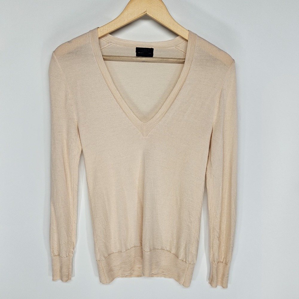 J.Crew Collection Sweater Womens XS 100% Cashmere V-Neck Long Sleeve Pullover‎